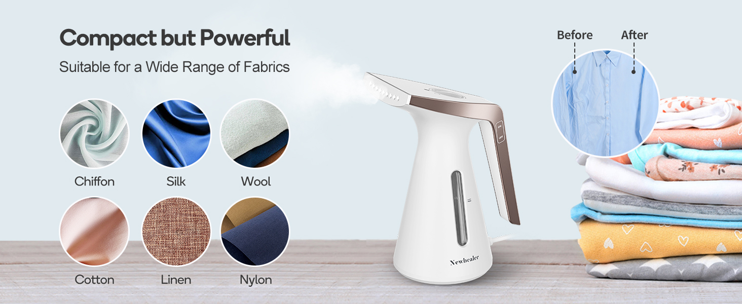 Newbealer Handheld Steamer for Clothes, Compact Fabric