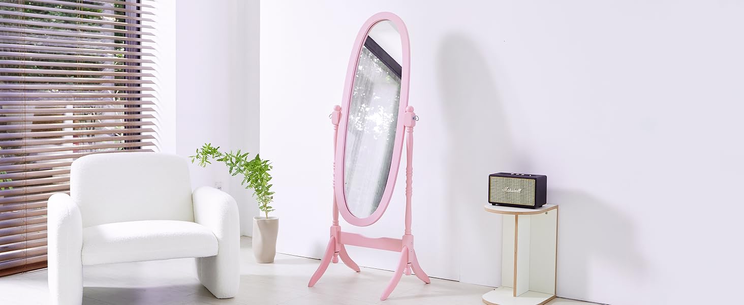 ashley antique full length oval arched tilting vanity bedroom standing wood wooden dressing mirror 