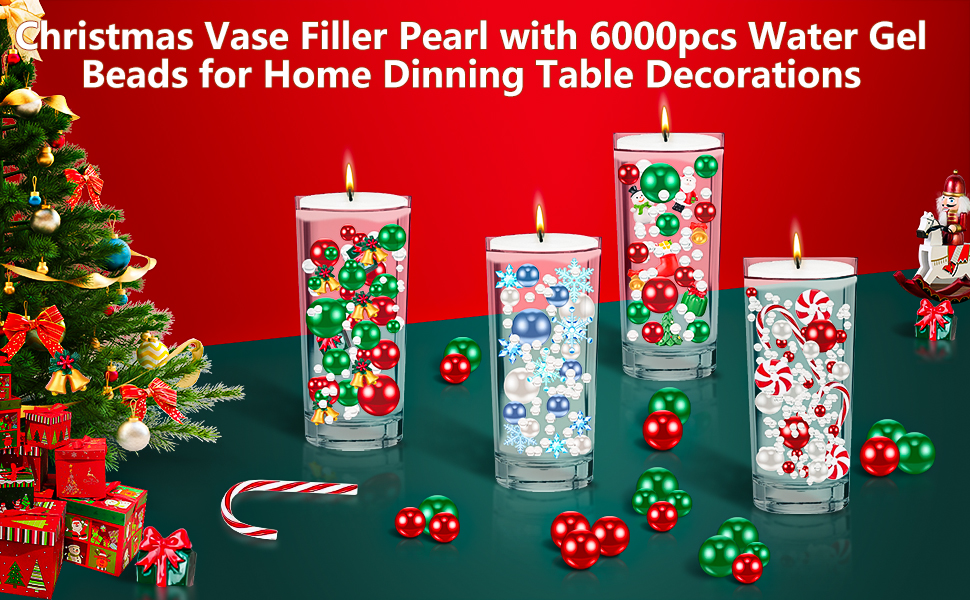 LAKISIN 6042 Pieces Christmas Vase Filler, Floating Pearls