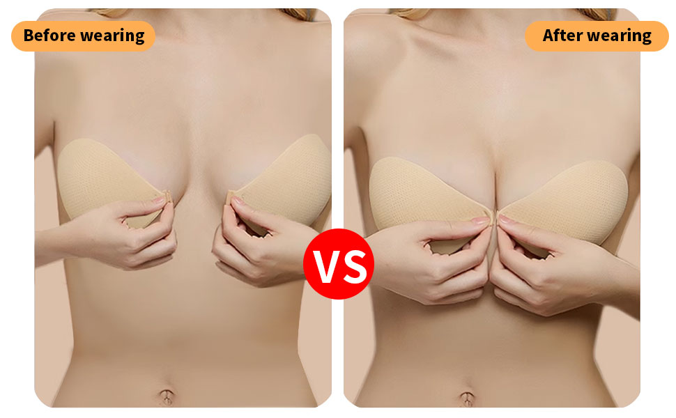 Strapless Push Up Wire Free Stick On Invisible Bra