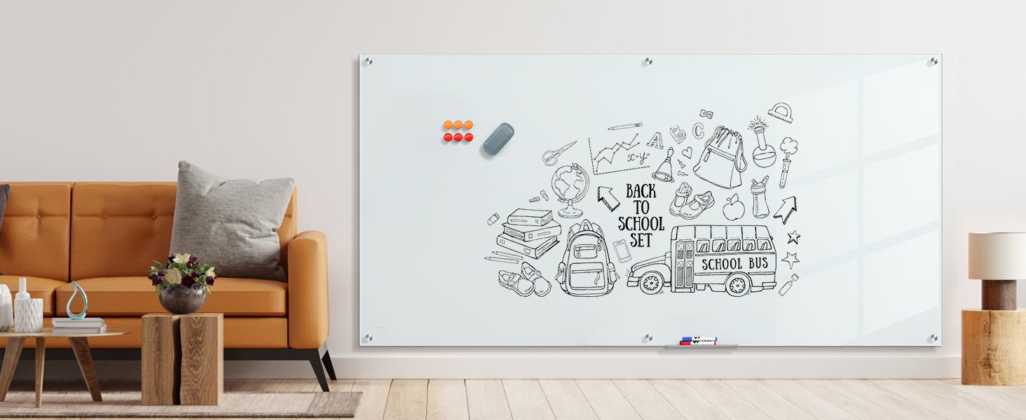 glass white boards for walls