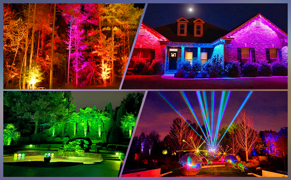 TSUN 6 in 1 RGB Gartenbeleuchtung mit Fernbedienung, Superhell 20 LED