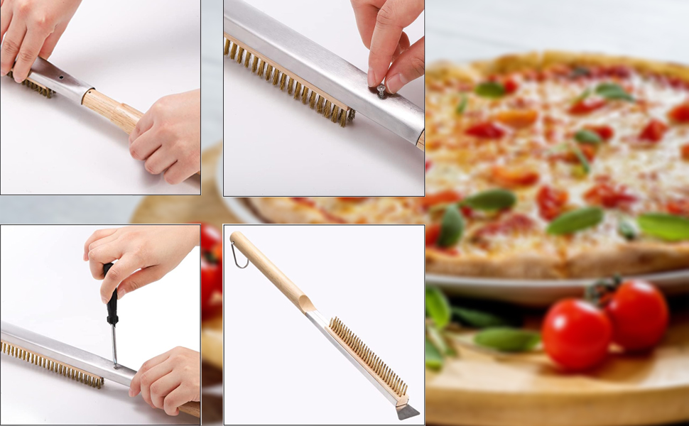 pizza stone brush and scraper