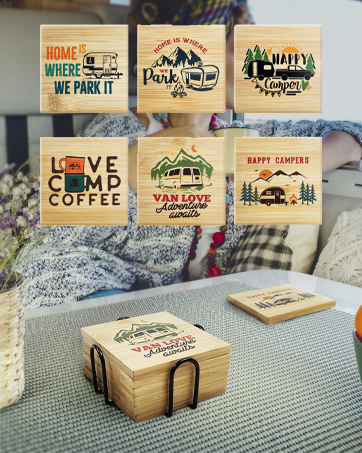 Camping Coasters Set of 6