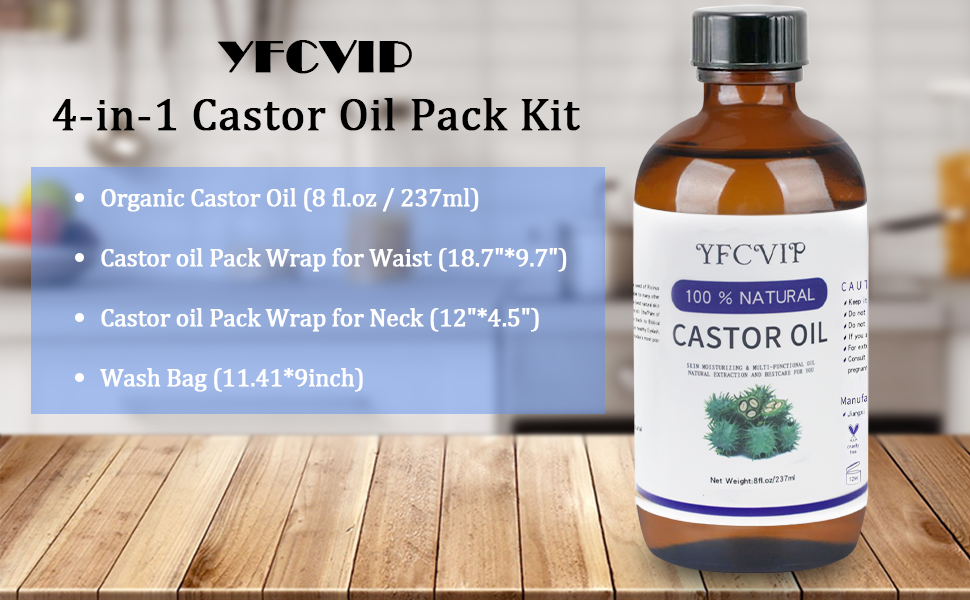 Castor Oil Organic Cold Pressed Unrefined in Glass Bottle