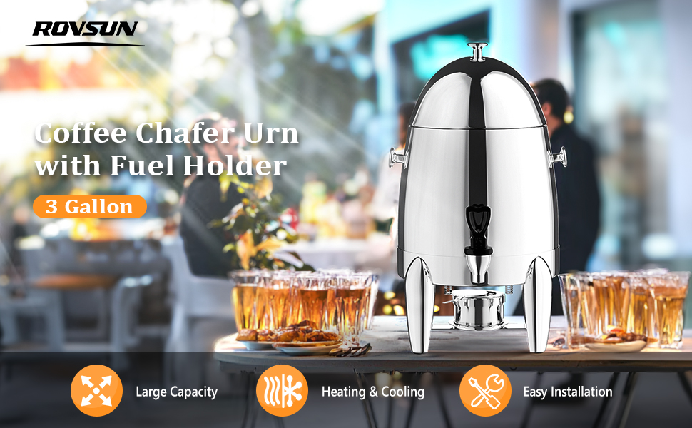 12L Hot Beverage Dispenser Stainless-Steel Coffee Urn & Hot Electric Machine EBa