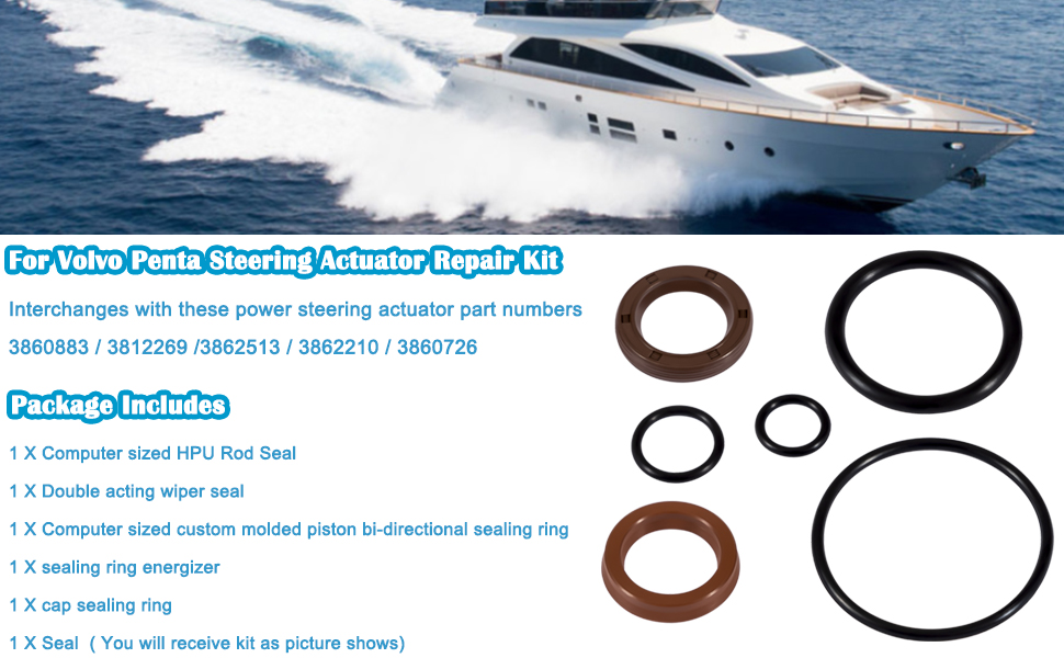 For Volvo Penta Power Steering Actuator Repair Kit 3812269