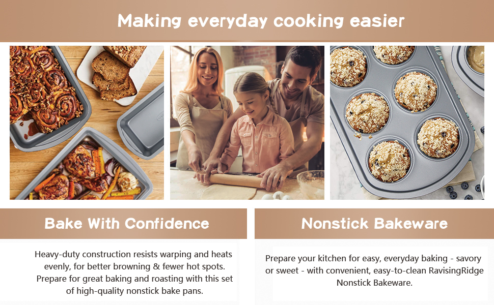 RavisingRidge Baking Pans Set with Nonstick Coating