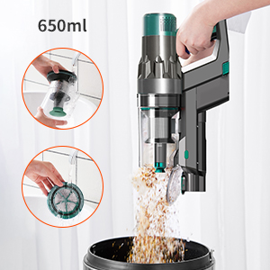 ULTENIC U11 Pro - Cordless Vacuum Cleaner - 25000Pa - 4 In 1 - LED - 2200mAh Detachable Battery And 50Mins Runtime For Hard Floor Carpet Car Pet Hair 15 Easy-empty 650ML Dustbin