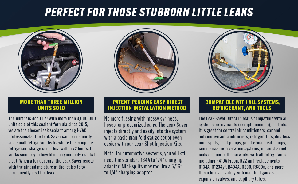 Leak Saver Direct Inject AC Leak Sealer Small System AC