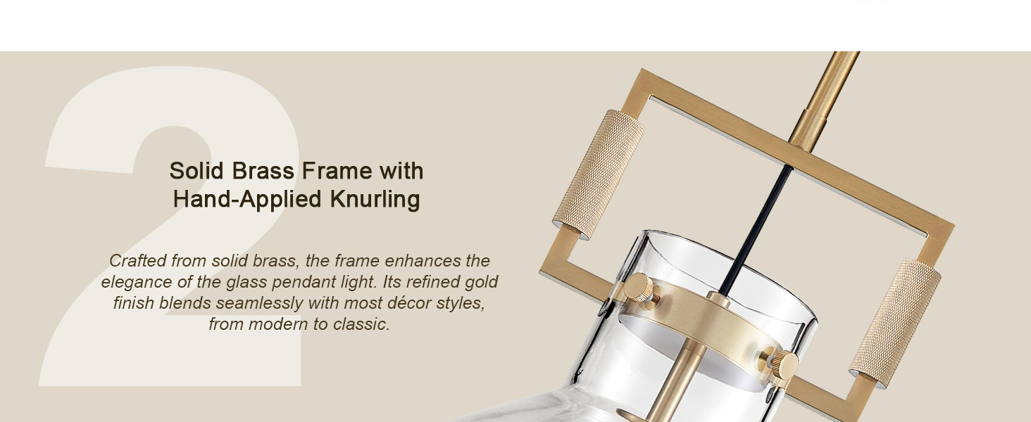 Solid Brass Frame withHand-Applied Knurling