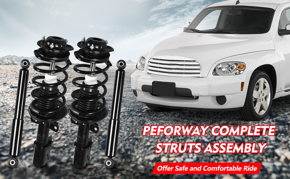 Peforway 4PCS Front & Rear Struts Shock Absorbers Assembly