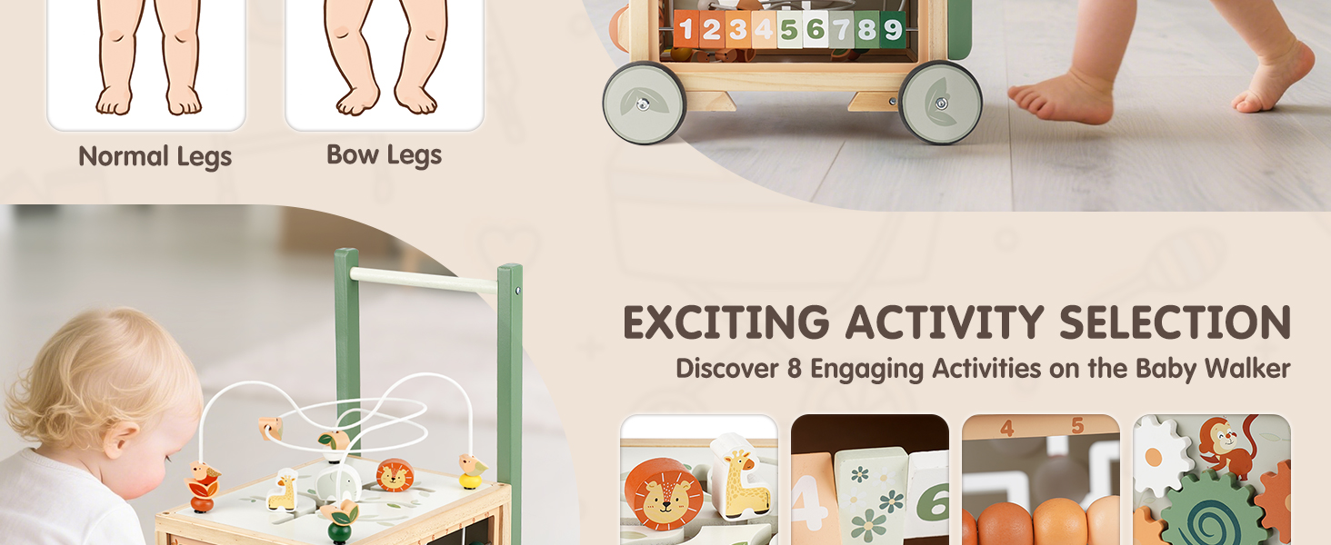 wooden baby walker