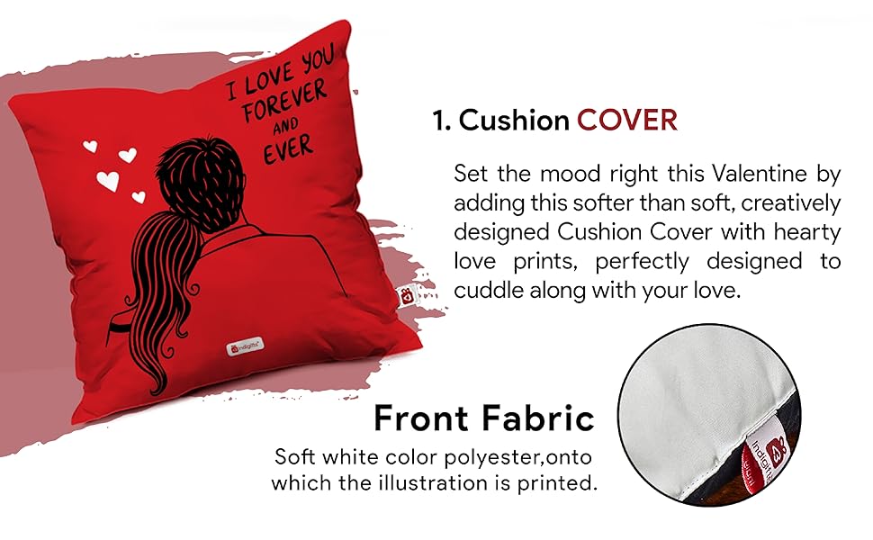 Buy Indigifts Valentine Gifts Hamper Micro Satin Love Quote Romantic Couple Sitting Together Red