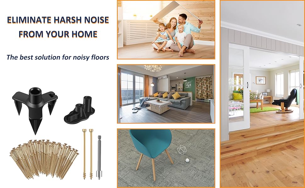Squeaky Floor Repair Kit, Squeak No More Kit for Carpet Hardwood Floors