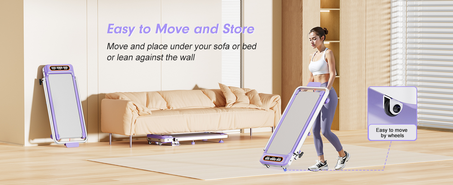 incline walking pad treadmill with handle bar for home