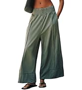 AMEBELLE Wide Leg Palazzo Pants for Women Casual Elastic Waisted Cotton Lounge Loose Trousers Pan...