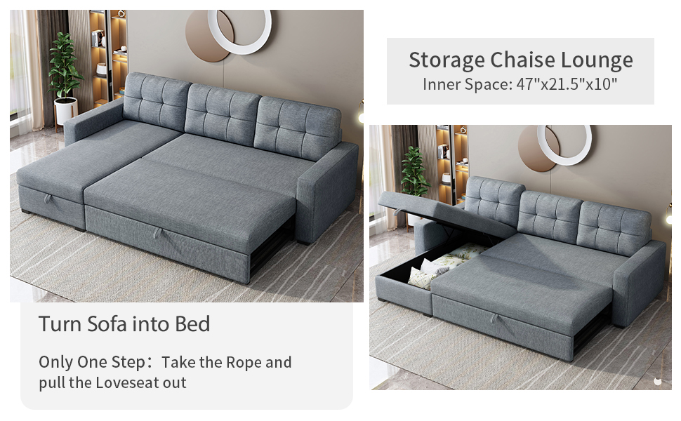 Jintop 81.5" LShape Convertible Corner Couch,Upholstered