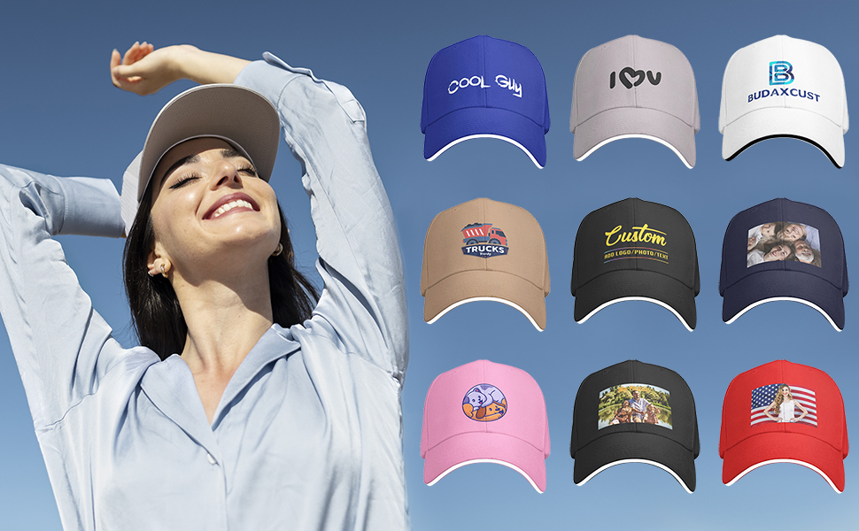 Custom Hats for Men Design Your Own Logo Text Photo Personalized