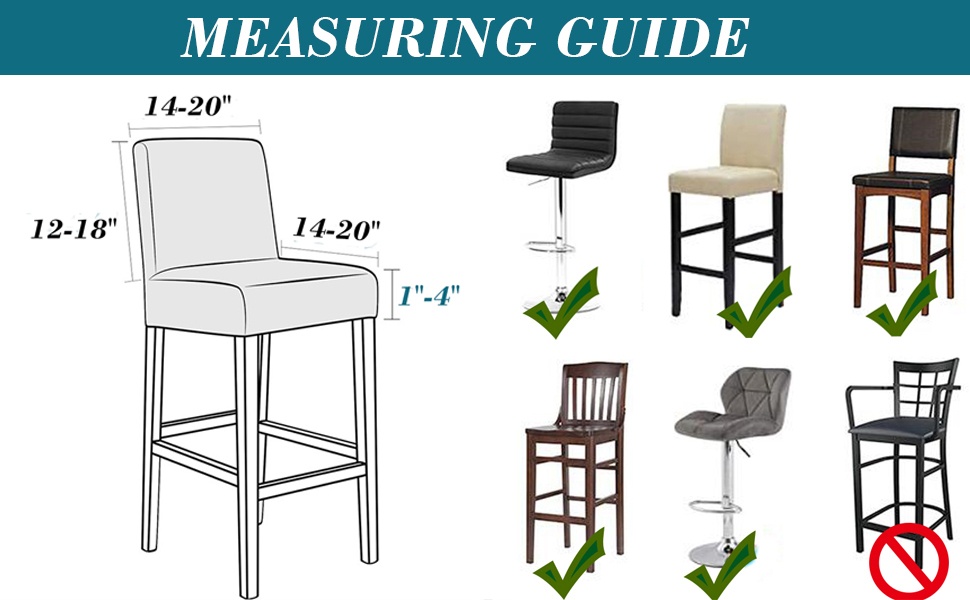 HFCNMY Bar Stool Covers,2 Pack Stretch Bar Stool Covers