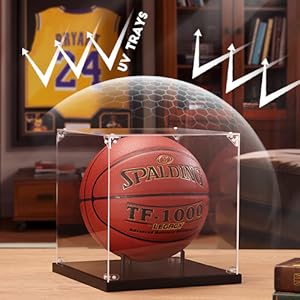 black basketball display case clear