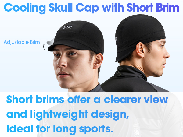 Amazon.com: Skull Cap with Sun Visor - Moisture-Wicking