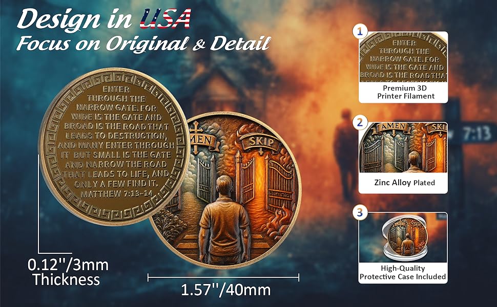 Matthew 7:13 Jesus Religious Token