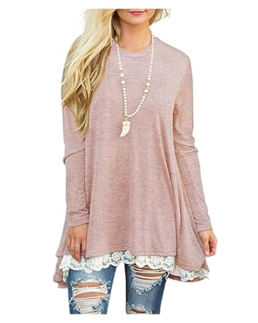 sanifer lace long sleeve tunic