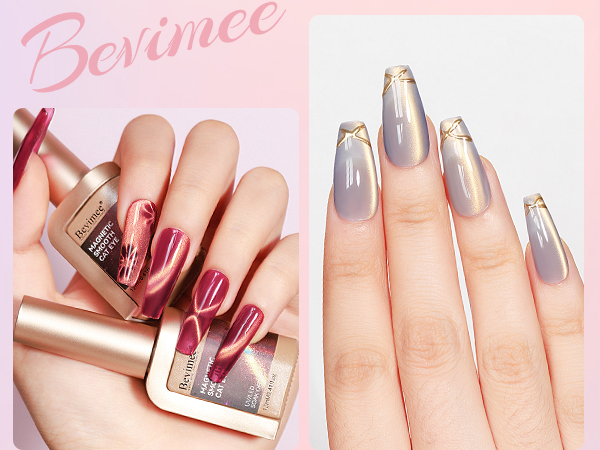 Amazon.com : Bevimee Cat Eye Gel Nail Polish Sheer Pink