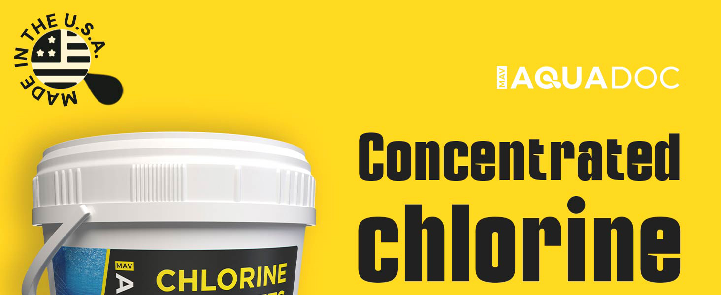 Chlorine Tablets 3 Inch for Pool by AquaDoc Paraben Free