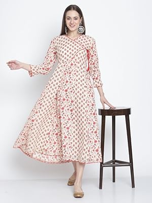 Rajnandini Women's Coloured Pure Cotton Jaipuri Printed Kurti