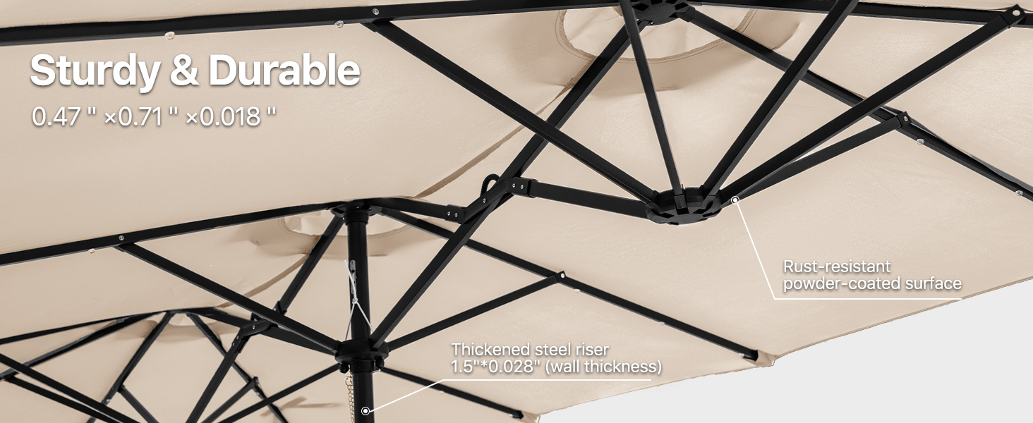 13ft Patio Umbrellas with LED Lights
