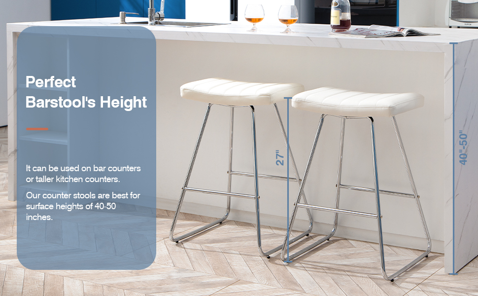 SICOTAS Saddle Stool Barstools Set of 4 Counter Height