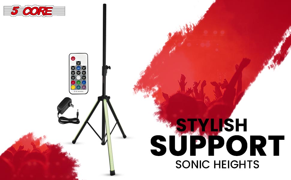 Speakers Stands with LED Lights, Speaker Stand Tripod, PA Speakers DJ Stand