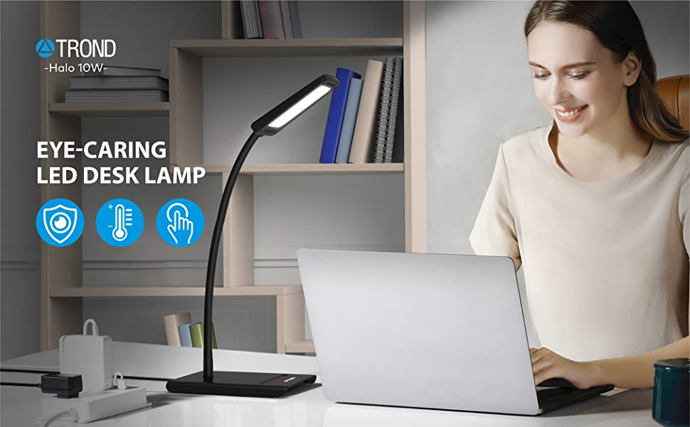 TROND Desk Lamp, EyeCare LED Table Lamp, 3 Color Temperatures and 7 Brightness Levels, Bedside