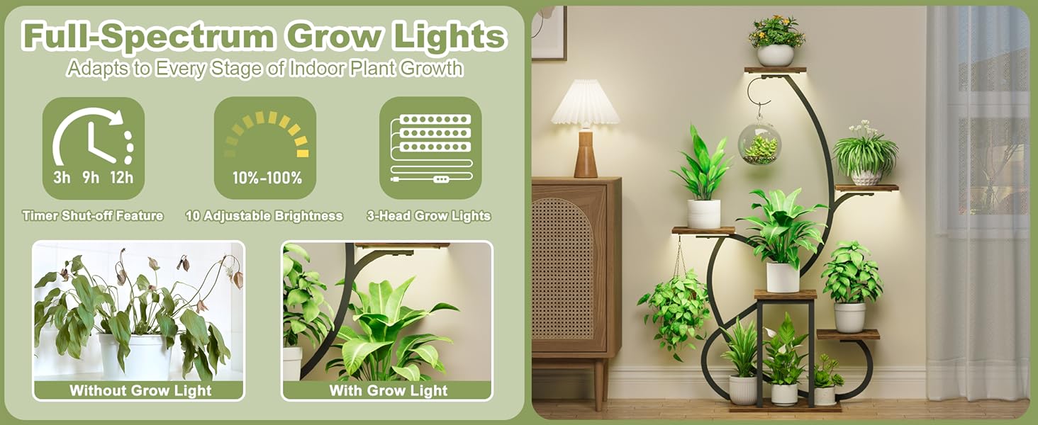 plant stand with grow light
