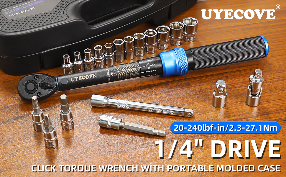 Precision bike torque wrench set with click mechanism