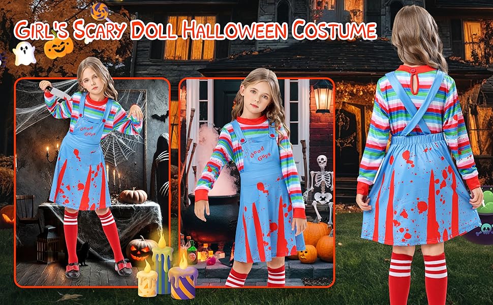 Girls Horror Movie Doll Costume