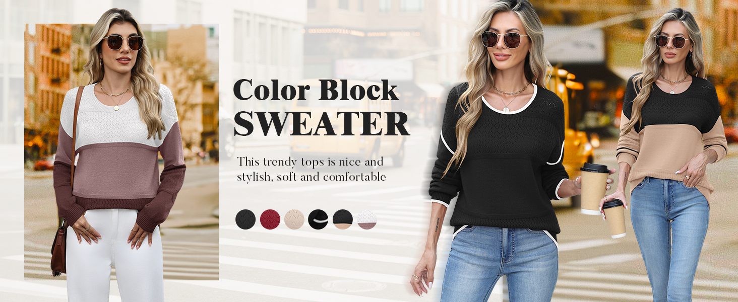 color block sweater women