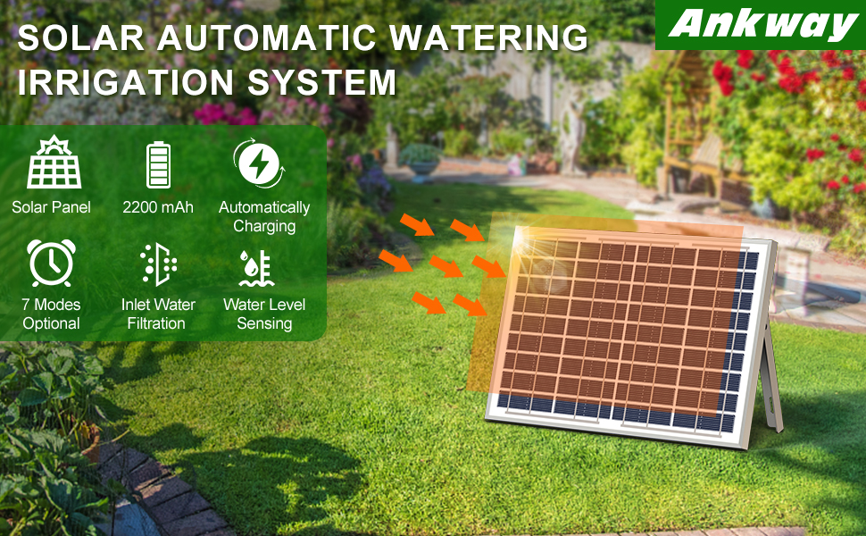 Automatic Watering Irrigation System 98.43FT 10W Solar Micro Drip Irrigation Kit Automatic