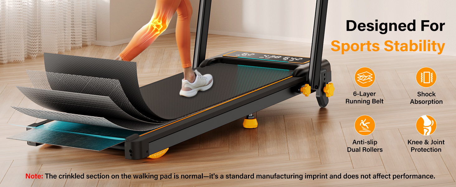 walking pad with incline handle bar treadmill for home