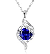 FANCIME Gift for Women Birthstone Necklace for Women Round Birthstone Necklace S925 Sterling Silv...