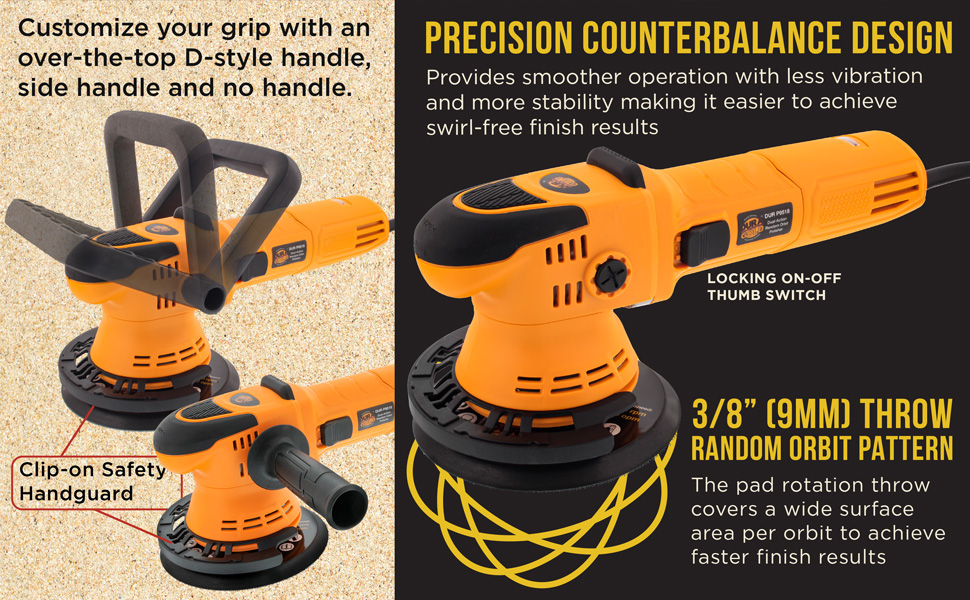 DuraGold Heavy Duty 6" Random Orbit DualAction Polisher Buffer Sander