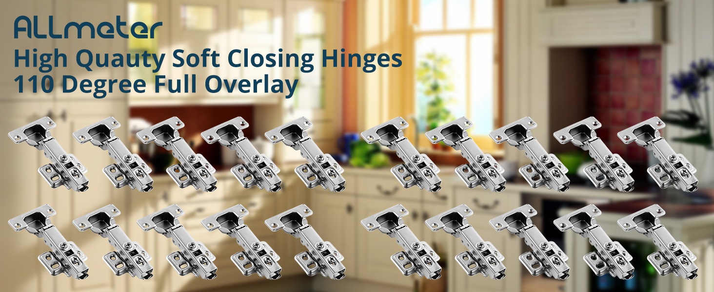 ALLmeter Cupboard Hinges Soft Close 20pcs Full Overlay Hinges
