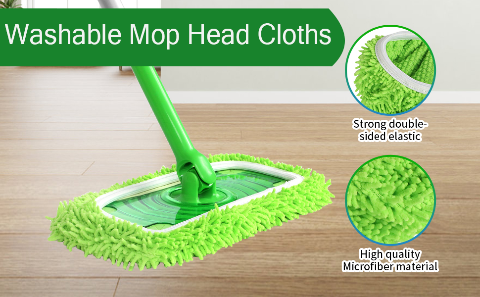 washable mop head cloths