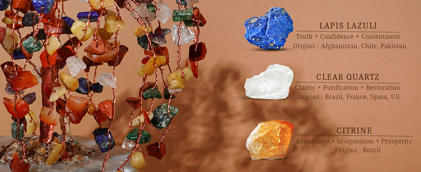 7 chakra crystal tree healing stones gift decor 
