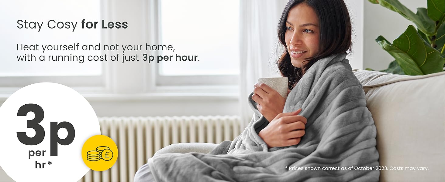 Cosi Home Heated Throw Electric Blanket CosiHome House Bed Lounge