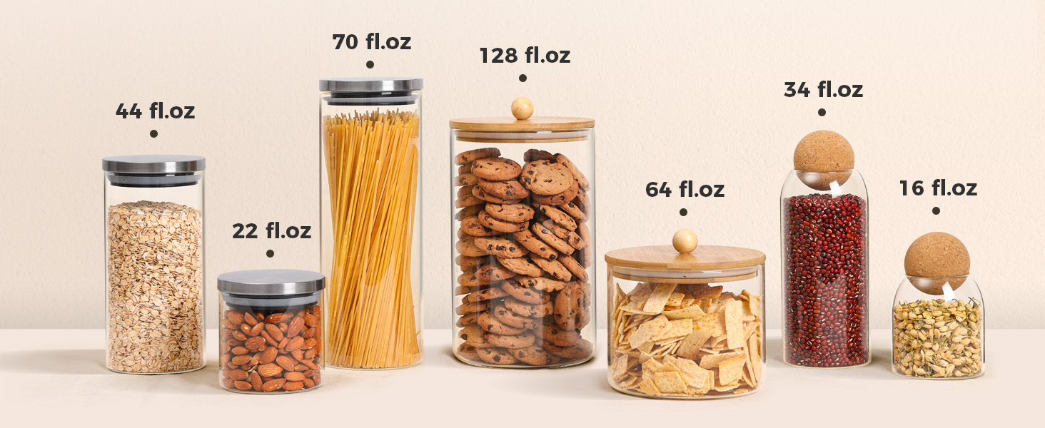 ComSaf Half Gallon Cookie Jar, Large Glass Jar with Lid