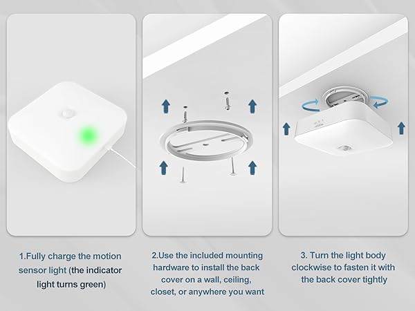 Shower Lights for Inside Shower Without Wiring, Battery Operated Motion Sensor Light for Closet