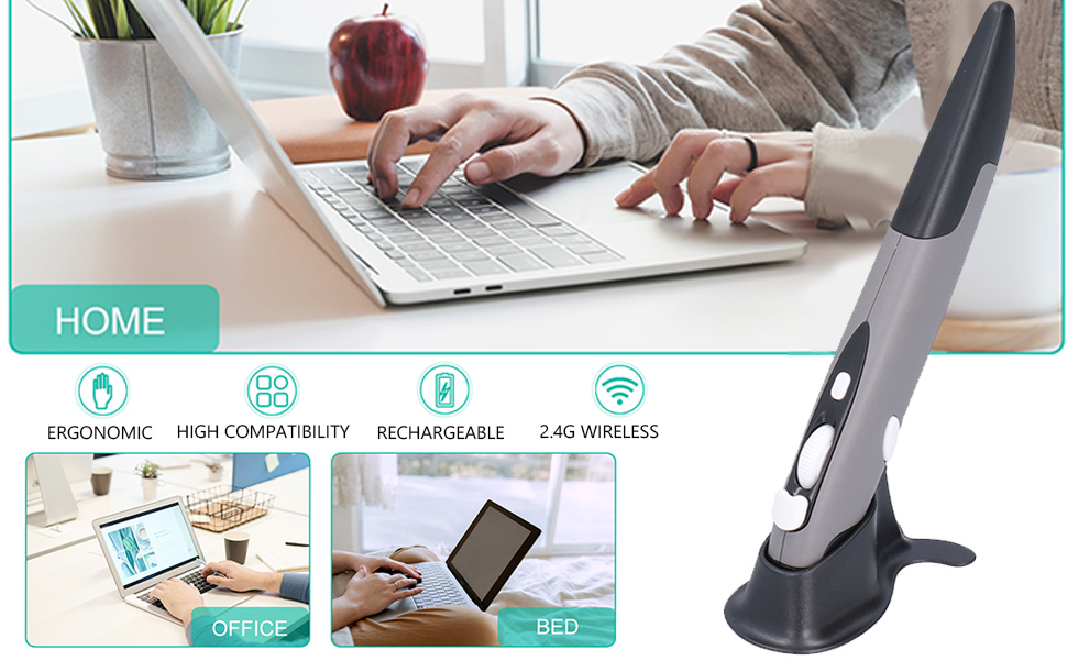 Wireless Optical Pocket Pen Mouse, Ergonomics 2.4G USB Wireless Optical